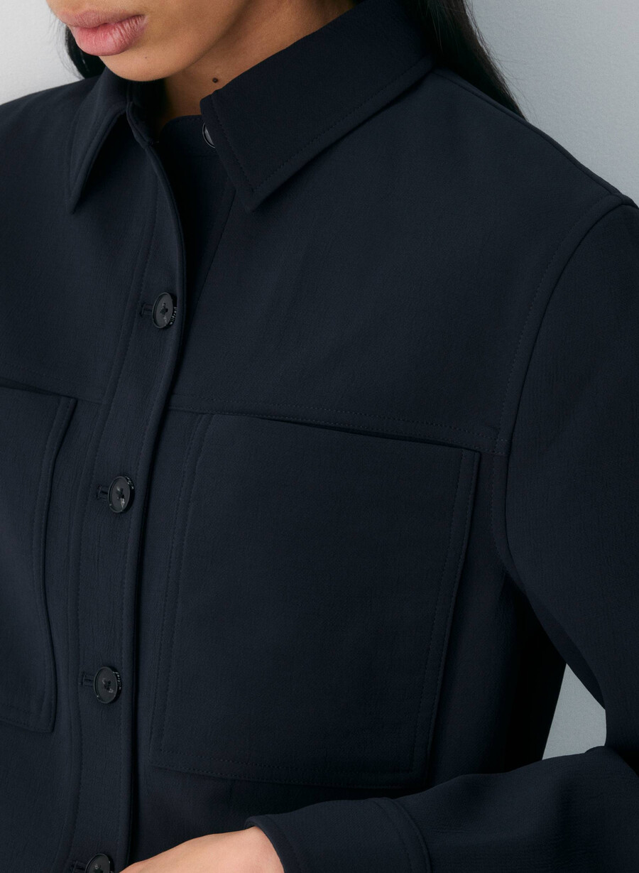 little cropped jacket - crepette dark night navy