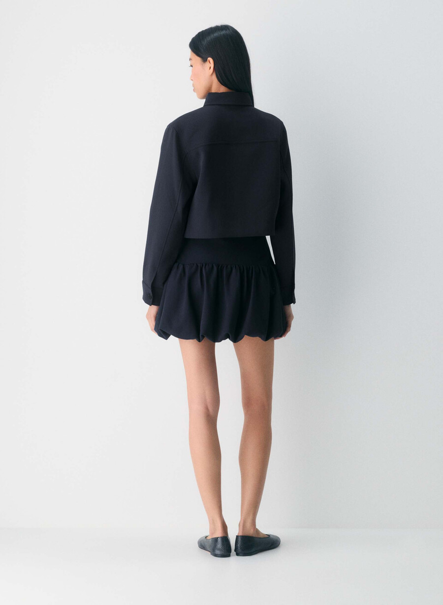 little cropped jacket - crepette dark night navy