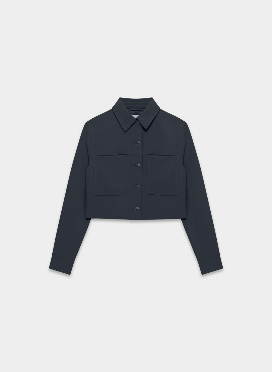little cropped jacket - crepette dark night navy