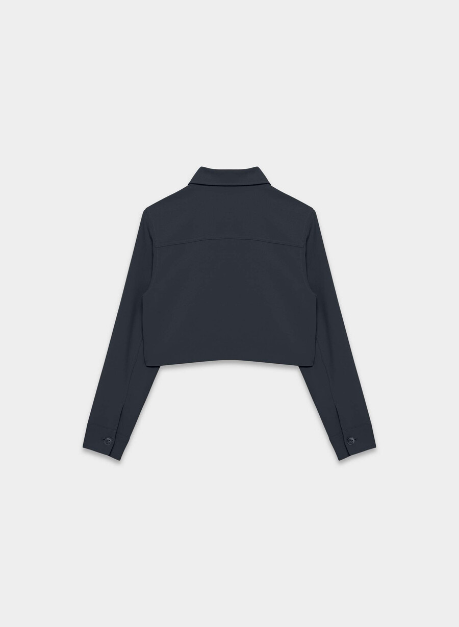little cropped jacket - crepette dark night navy