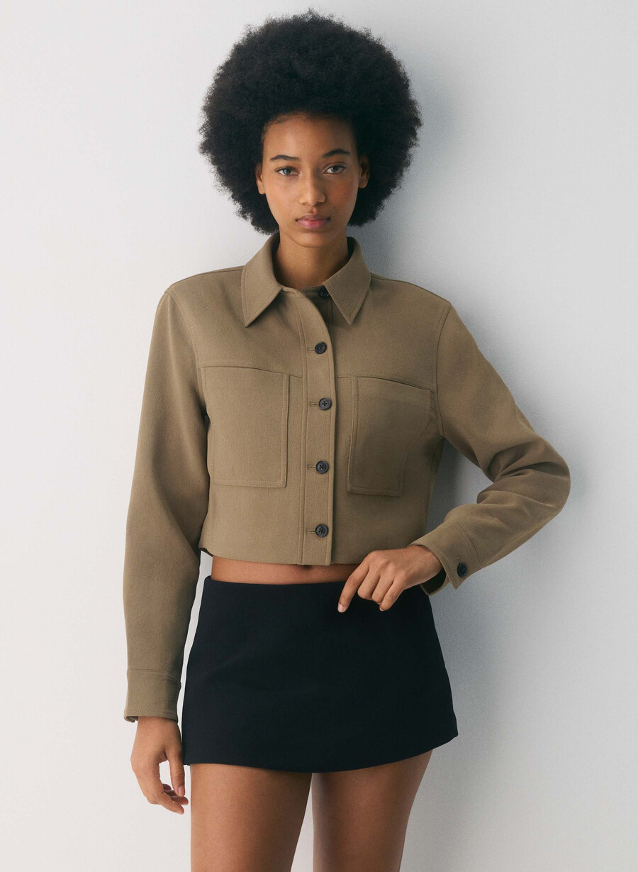 little cropped jacket - crepette folio brown