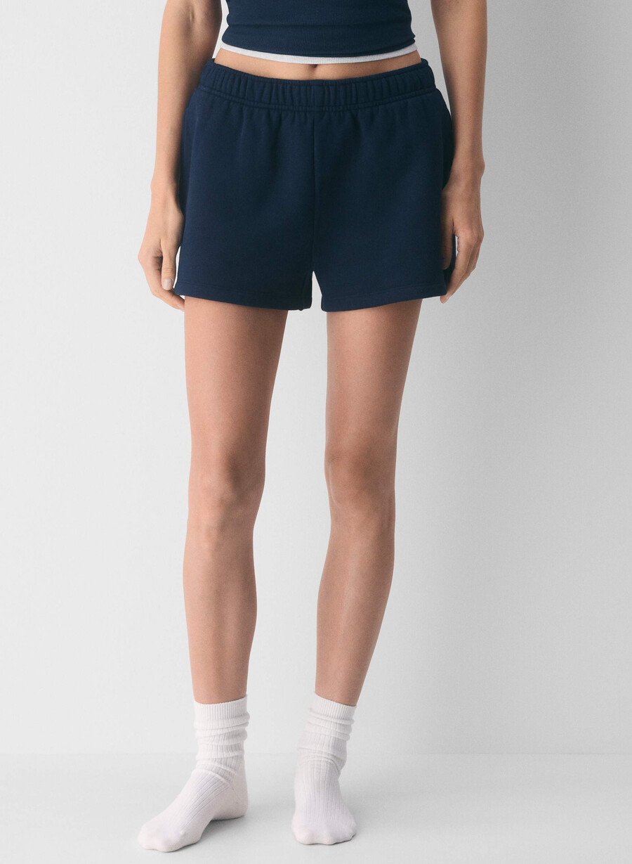 cozy sweatfleece mega hi-rise mini short admiral