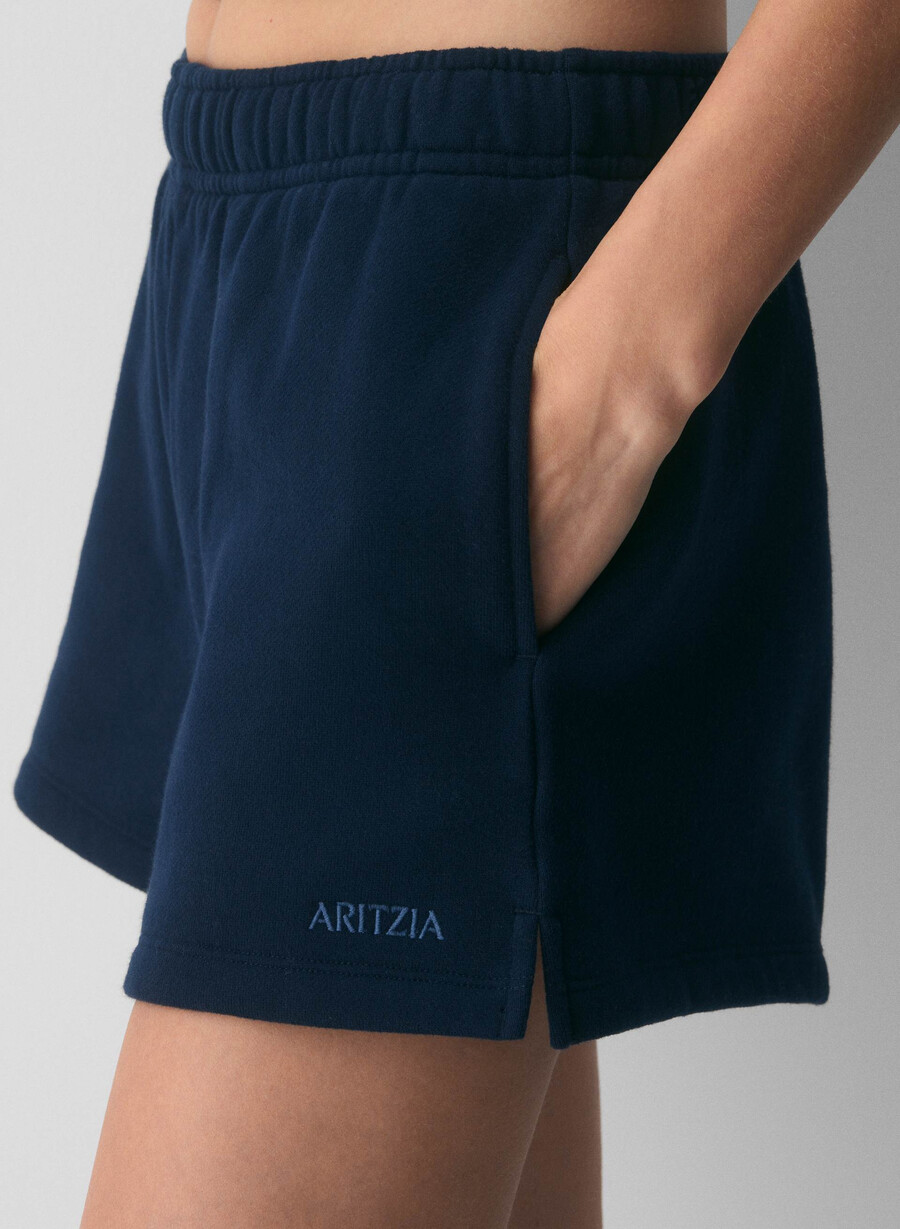 cozy sweatfleece mega hi-rise mini short admiral