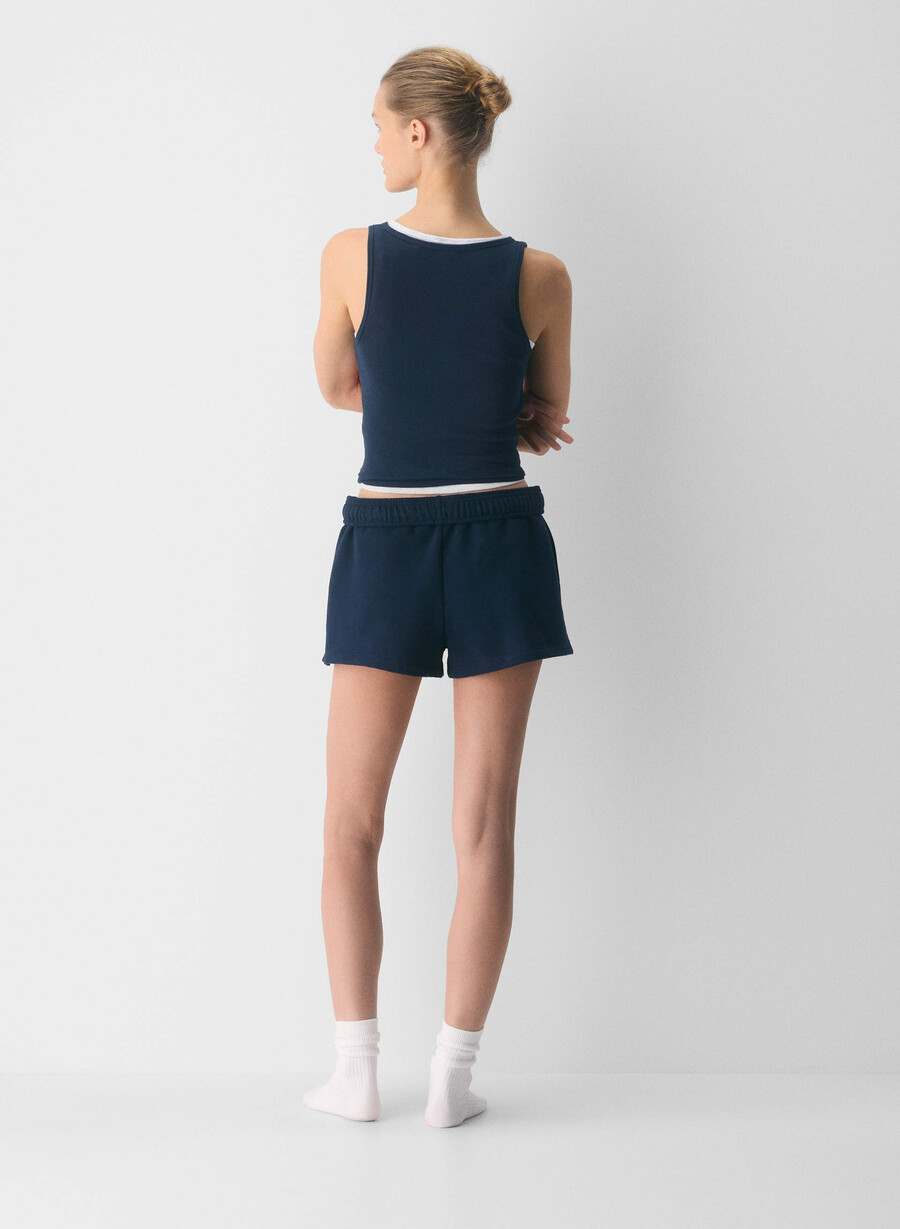cozy sweatfleece mega hi-rise mini short admiral
