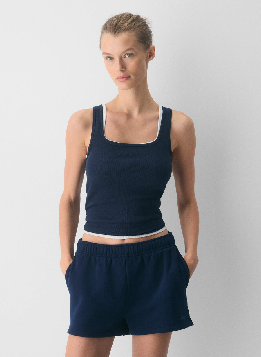 cozy sweatfleece mega hi-rise mini short admiral