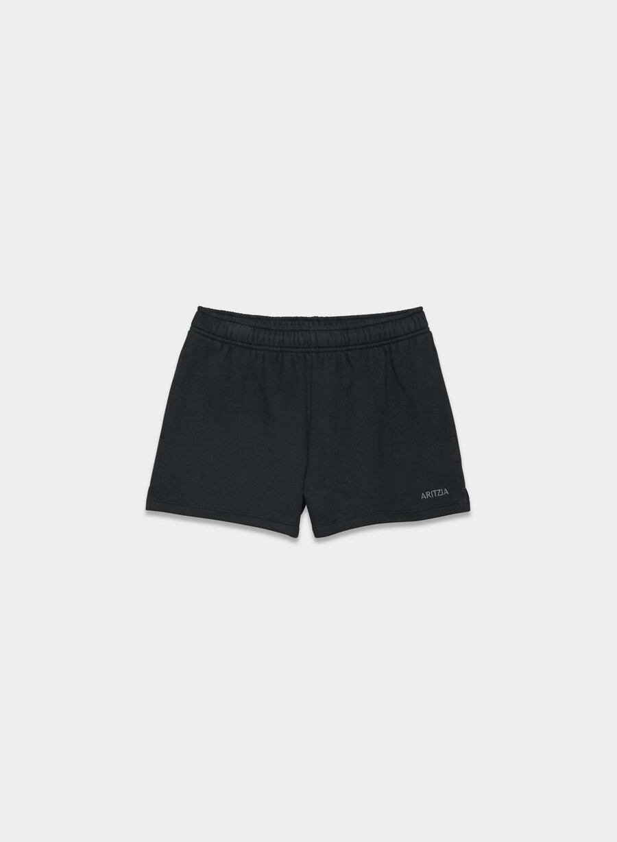 cozy sweatfleece mega hi-rise mini short black