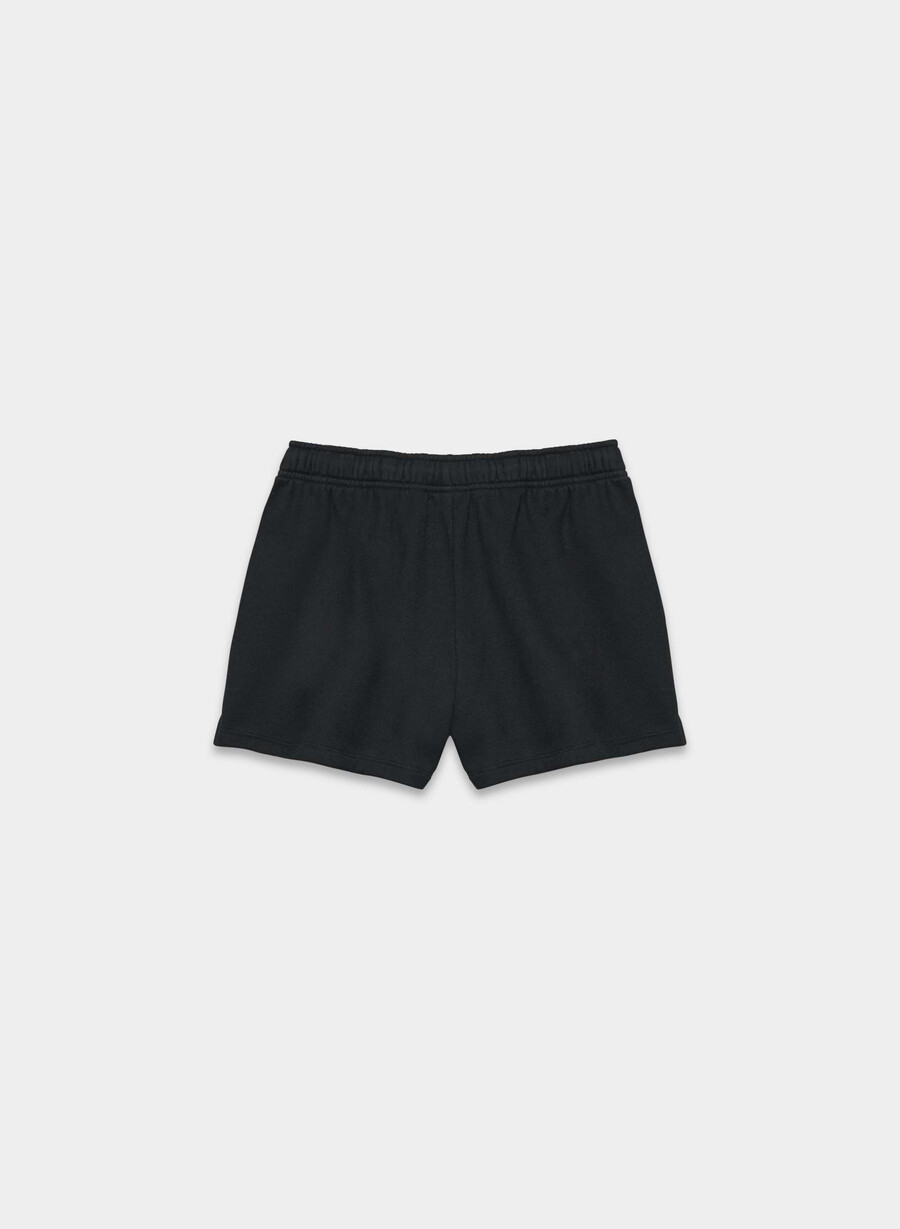 cozy sweatfleece mega hi-rise mini short black