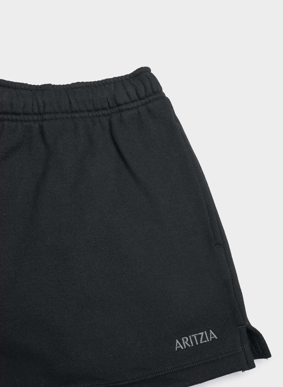 cozy sweatfleece mega hi-rise mini short black