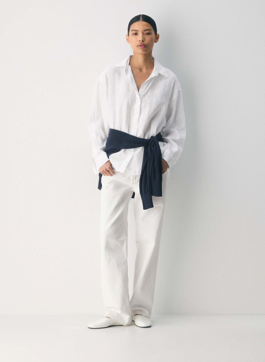 archive linen shirt white