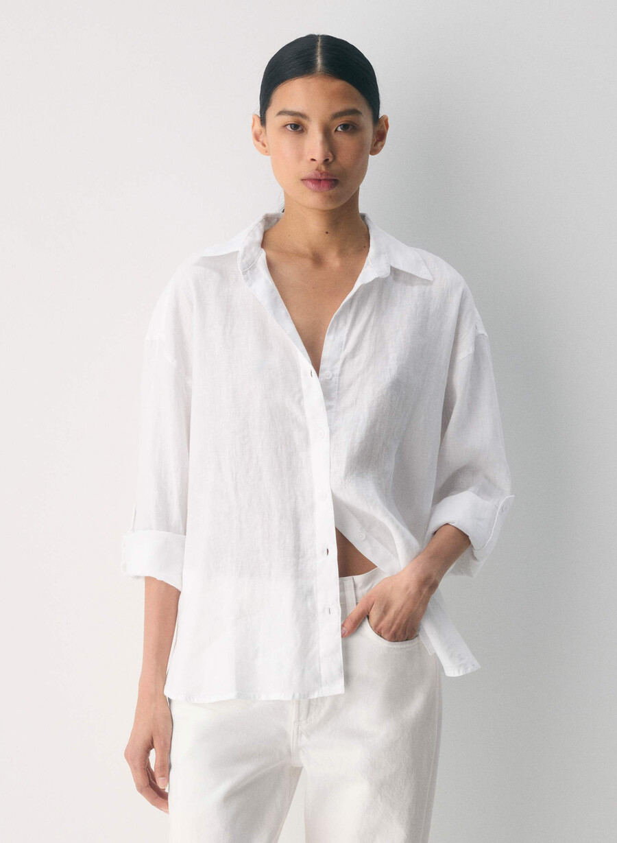 archive linen shirt white
