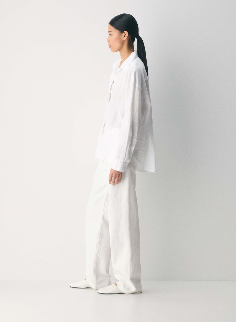 archive linen shirt white