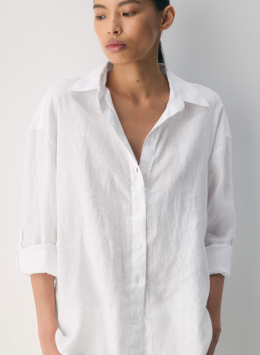 archive linen shirt white
