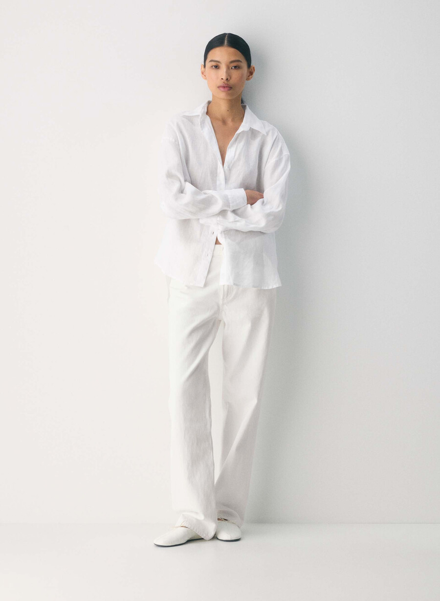 archive linen shirt white
