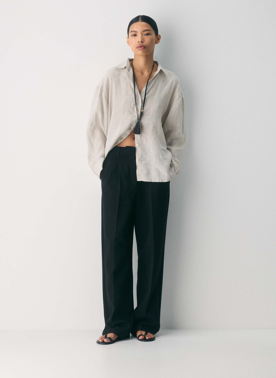 archive linen shirt undyed ecru