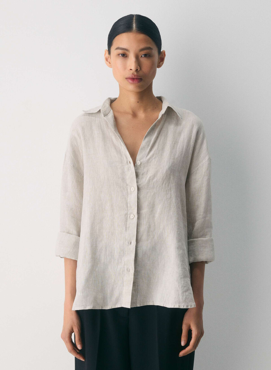 archive linen shirt undyed ecru