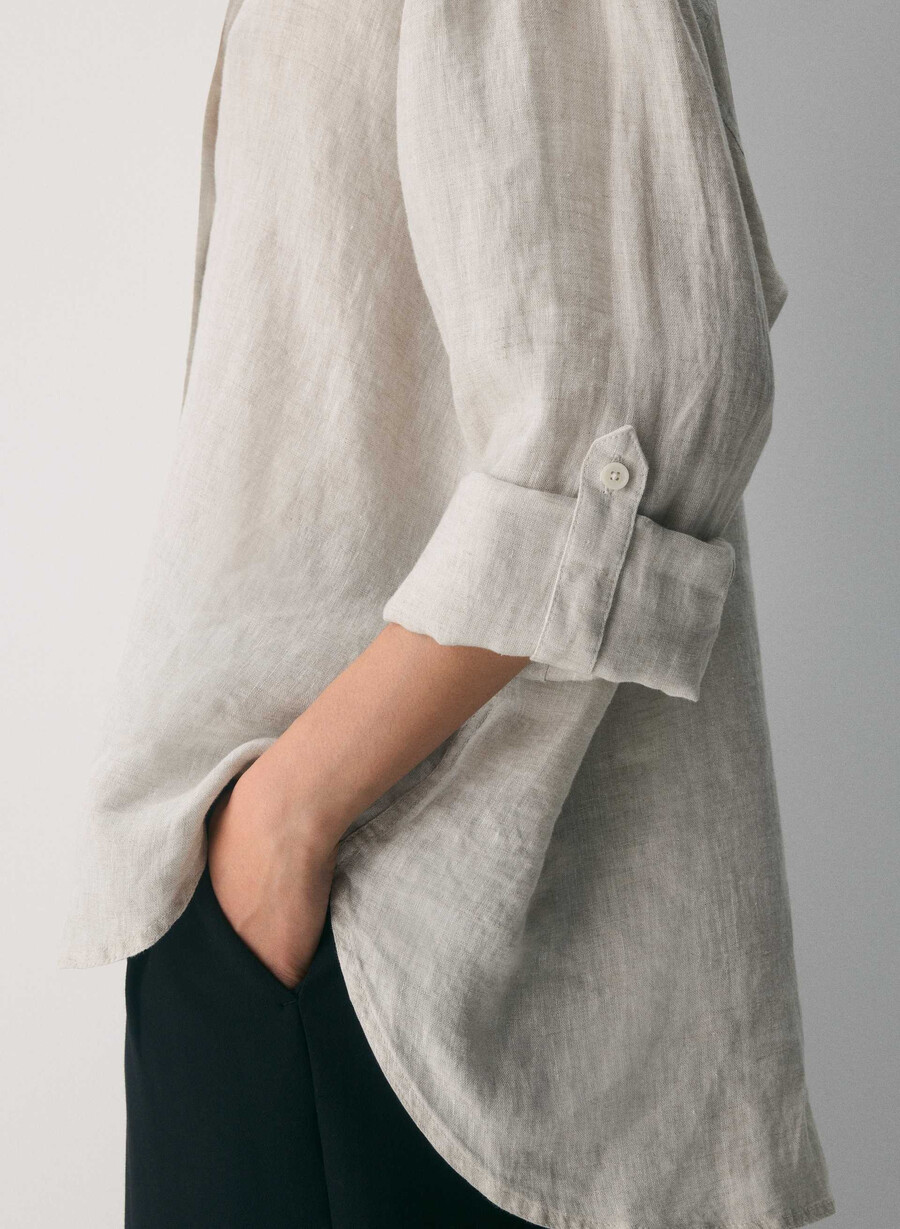 archive linen shirt undyed ecru