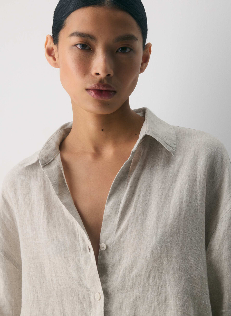 archive linen shirt undyed ecru