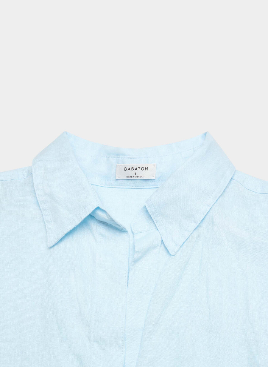 archive linen shirt villa blue