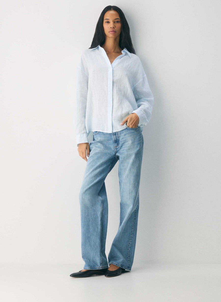 archive linen shirt vlablubrgtwht