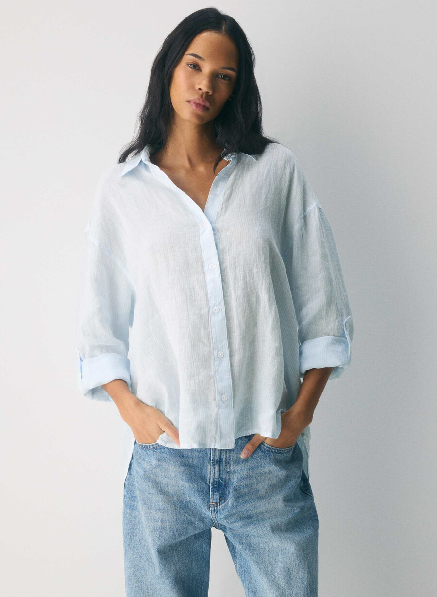 archive linen shirt vlablubrgtwht