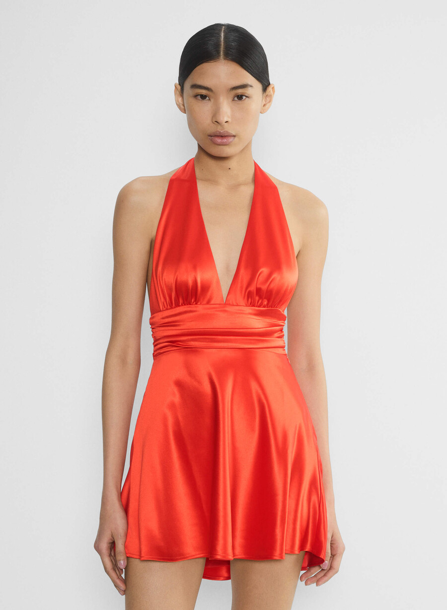 miracle satin dress black