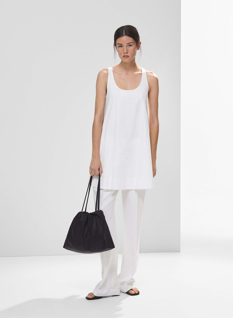 conscious poplin dress bright white