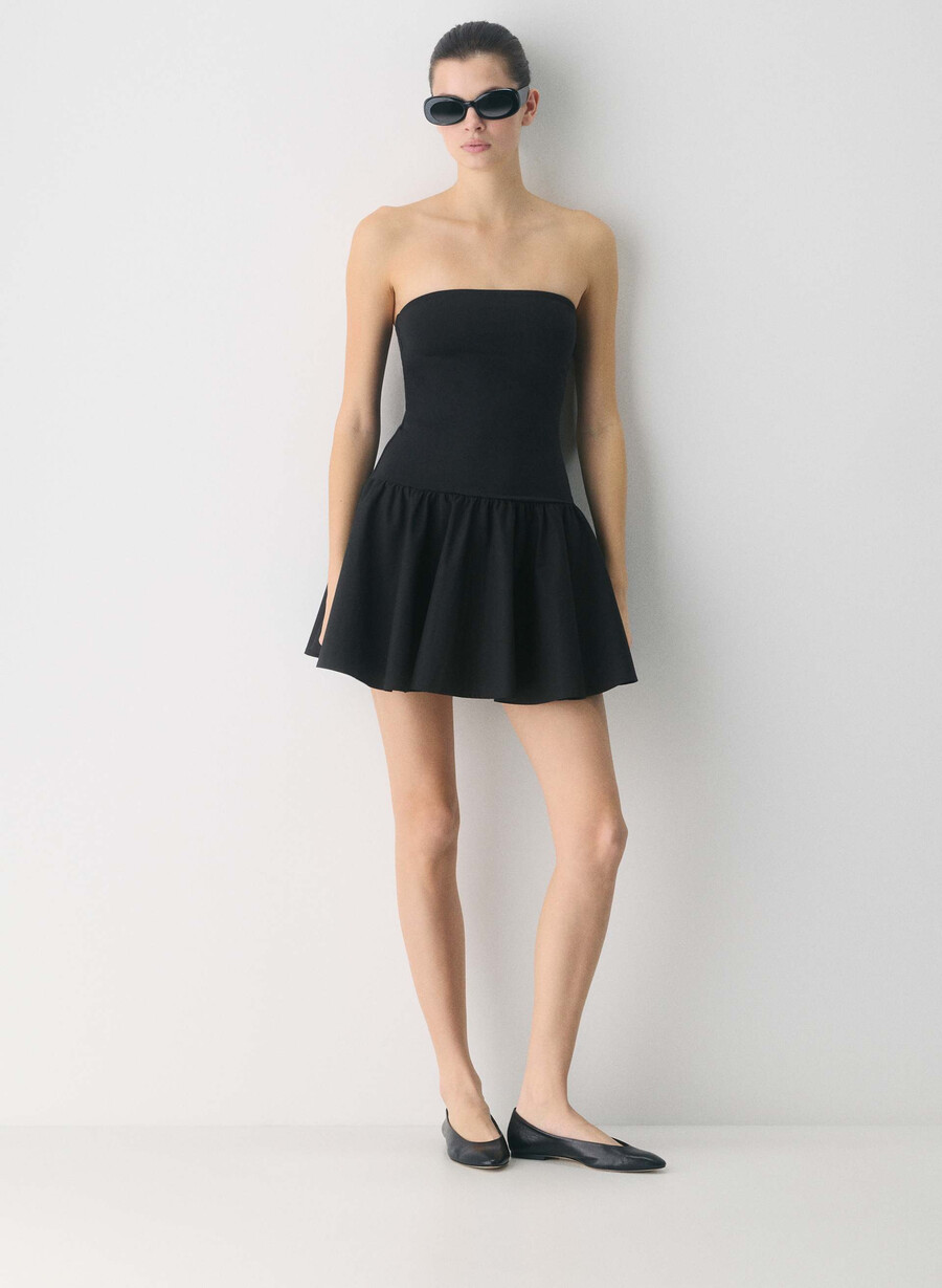 private poplin dress black