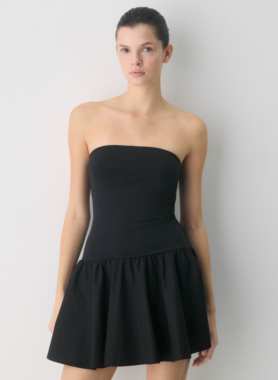 private poplin dress black