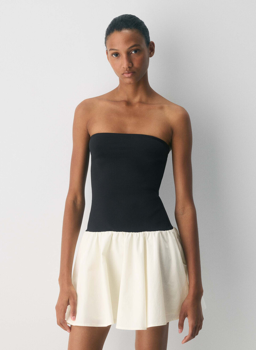 private poplin dress light birchblack