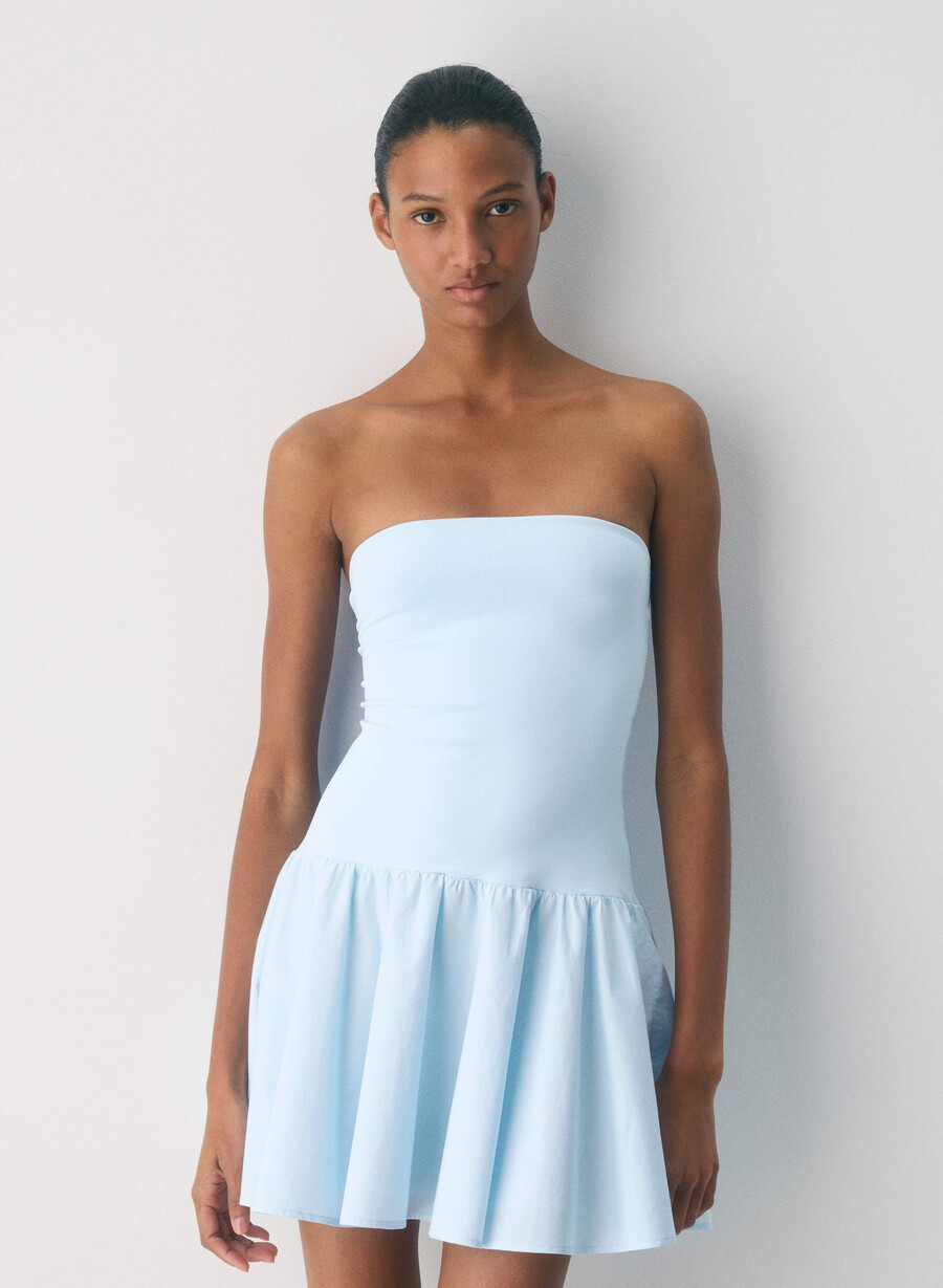 private poplin dress villa blue