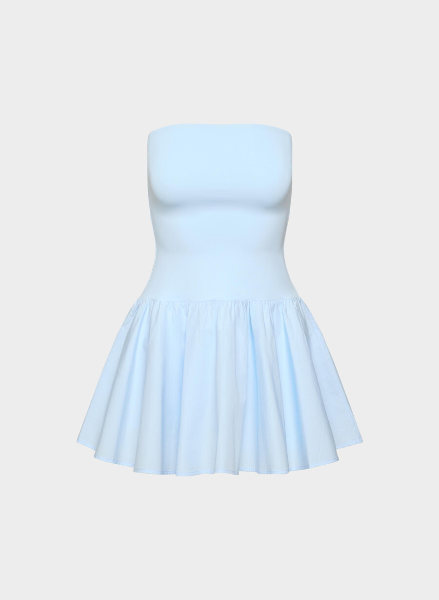 private poplin dress villa blue