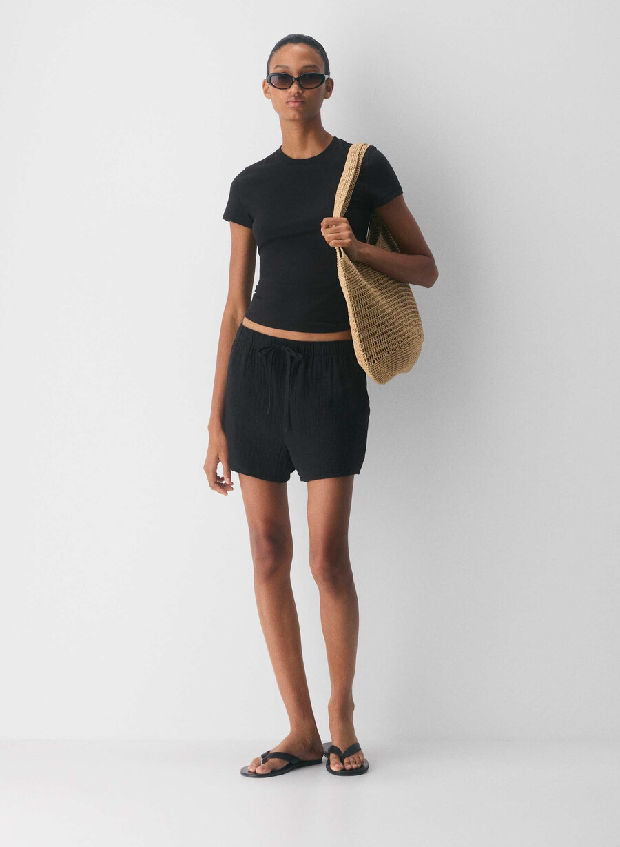 airplush cotton sail short black