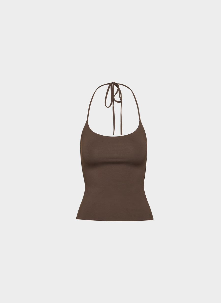 original contour grace halter top rich mocha brown