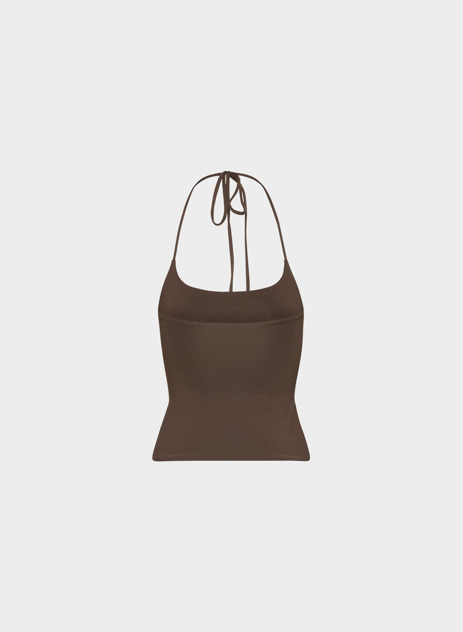 original contour grace halter top rich mocha brown