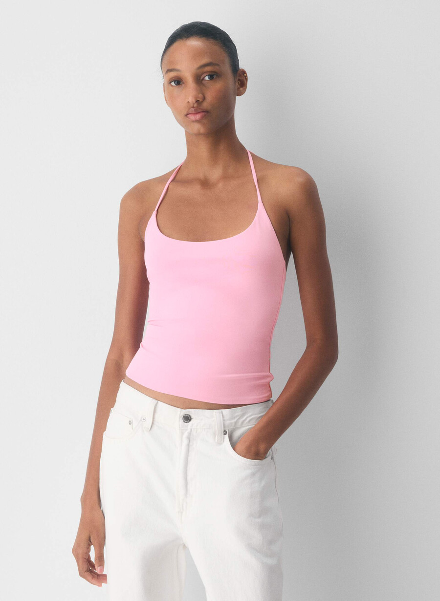 original contour grace halter top jellybean pink