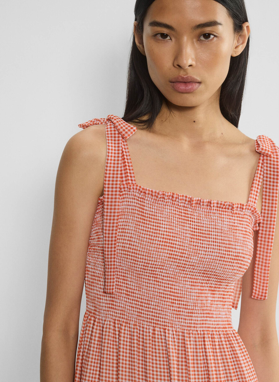 golden hour dress light birch poppy red