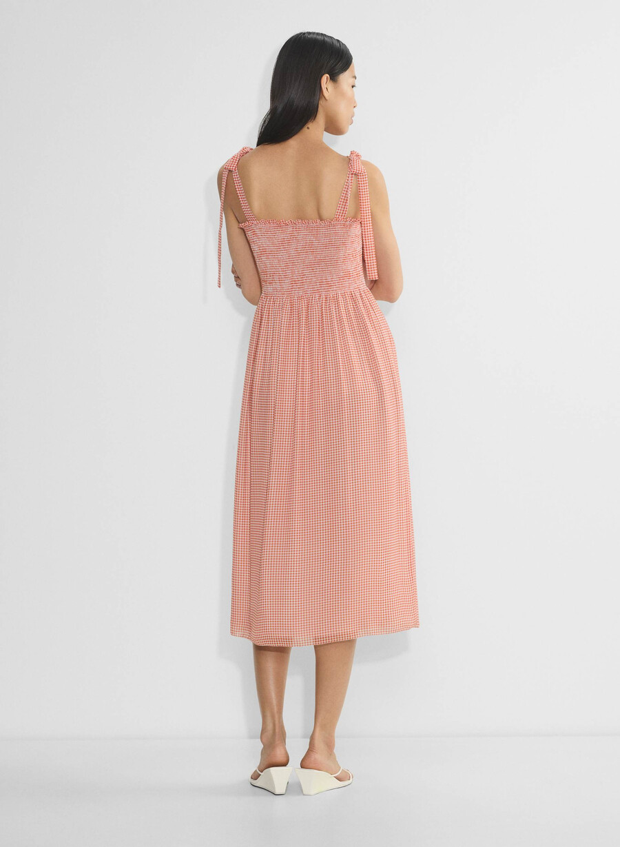 golden hour dress light birch poppy red