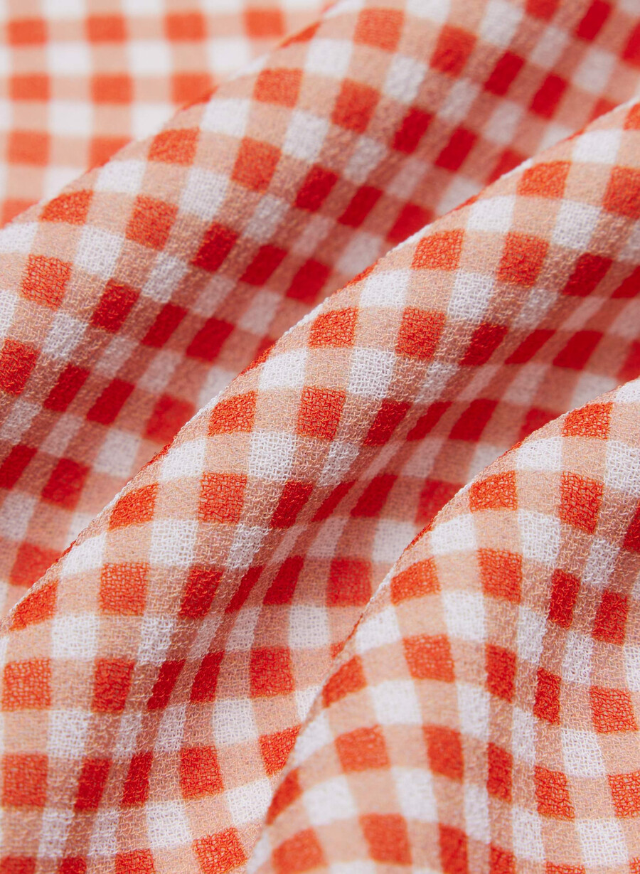 golden hour dress light birch poppy red