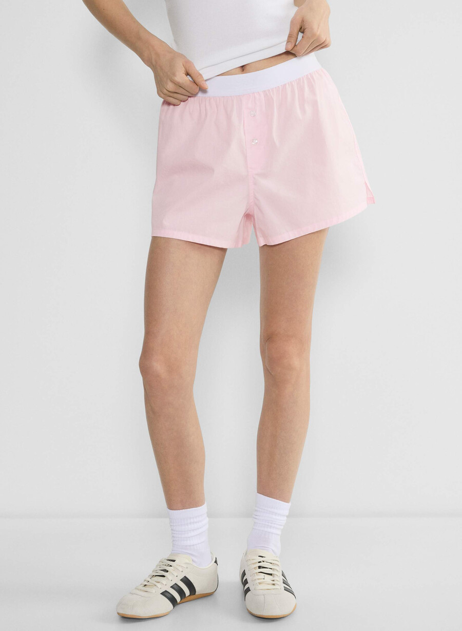 dally poplin banded boxer short villa pink