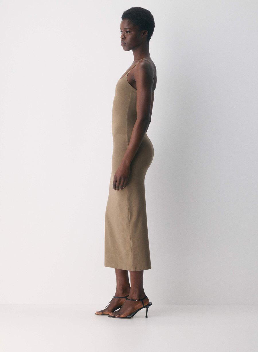 casual contour summon maxi cami dress folio brown