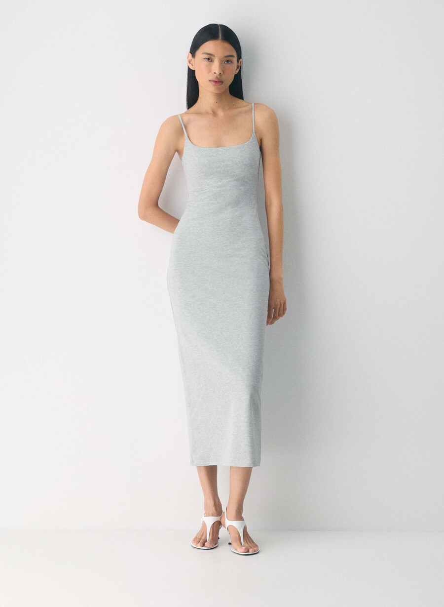 casual contour summon maxi cami dress heather chrome