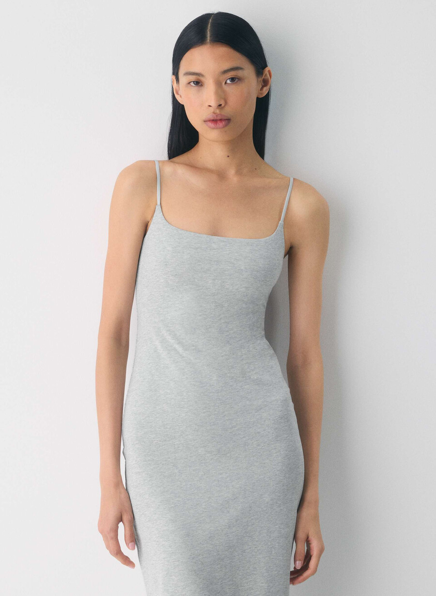 casual contour summon maxi cami dress heather chrome