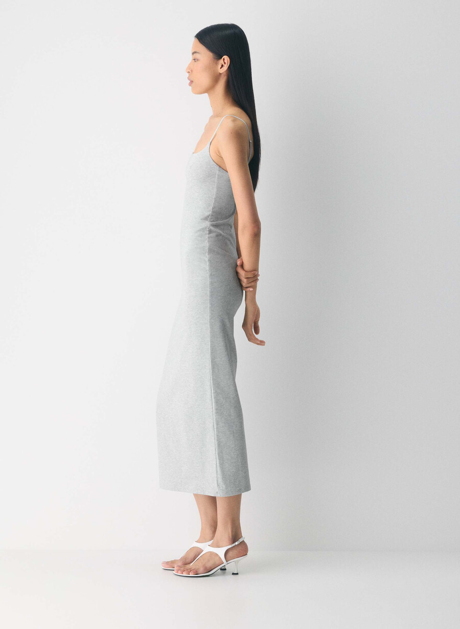 casual contour summon maxi cami dress heather chrome