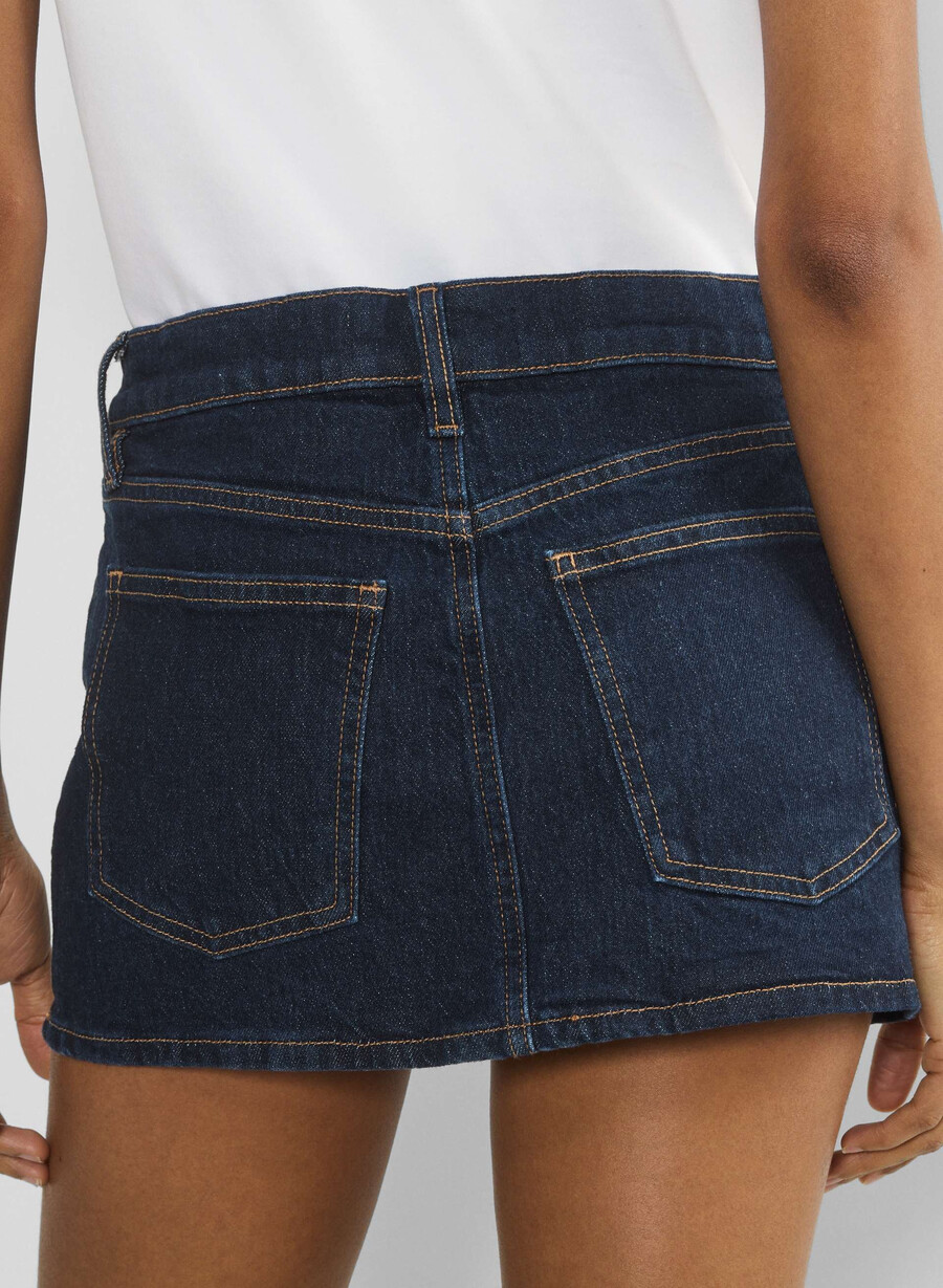 denim forum alba micro denim skirt no-stress dark blue