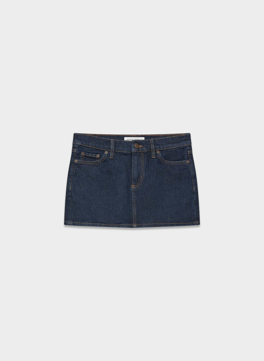 denim forum alba micro denim skirt no-stress dark blue