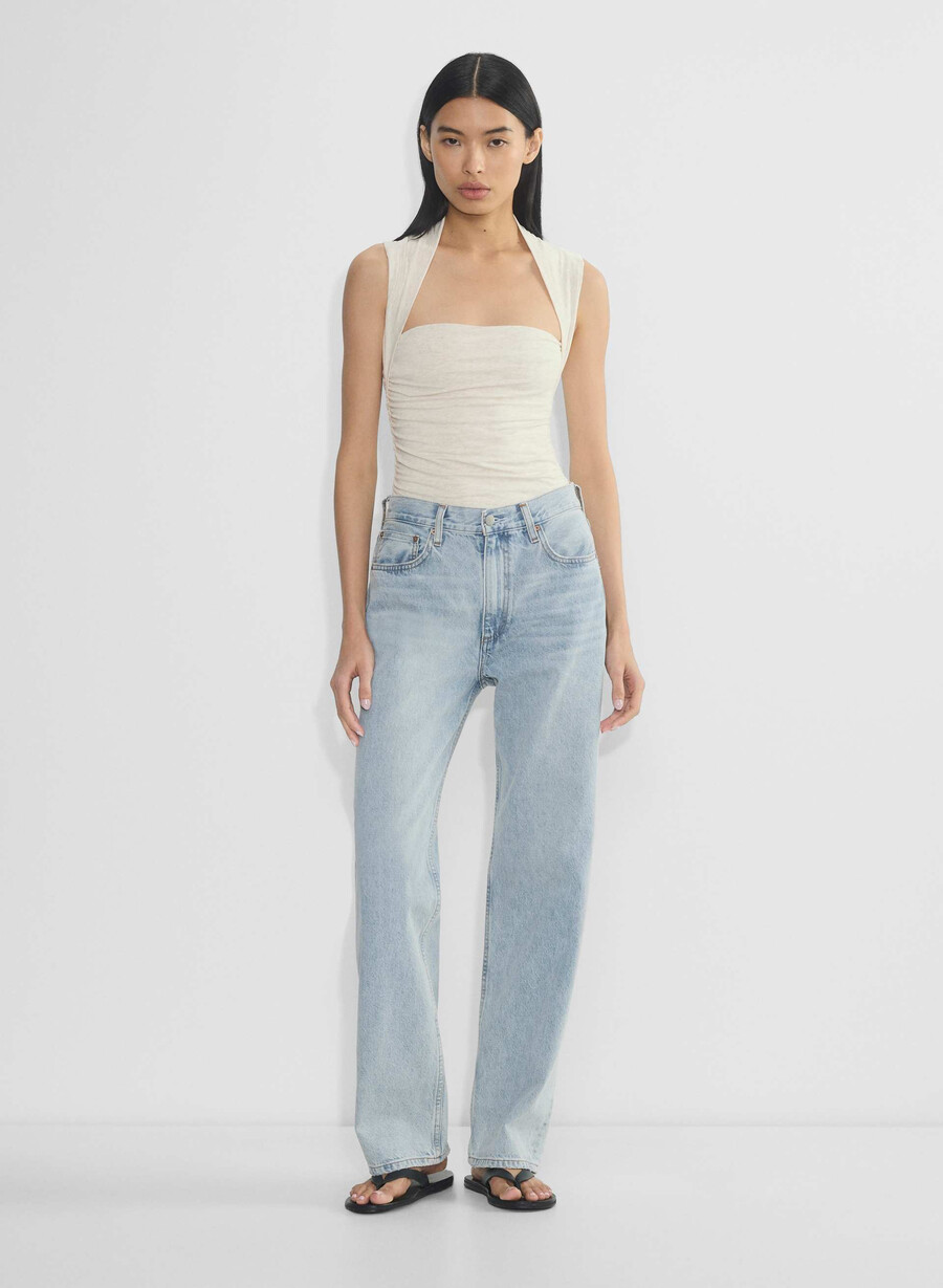 casual contour flourish top heather light oatmea