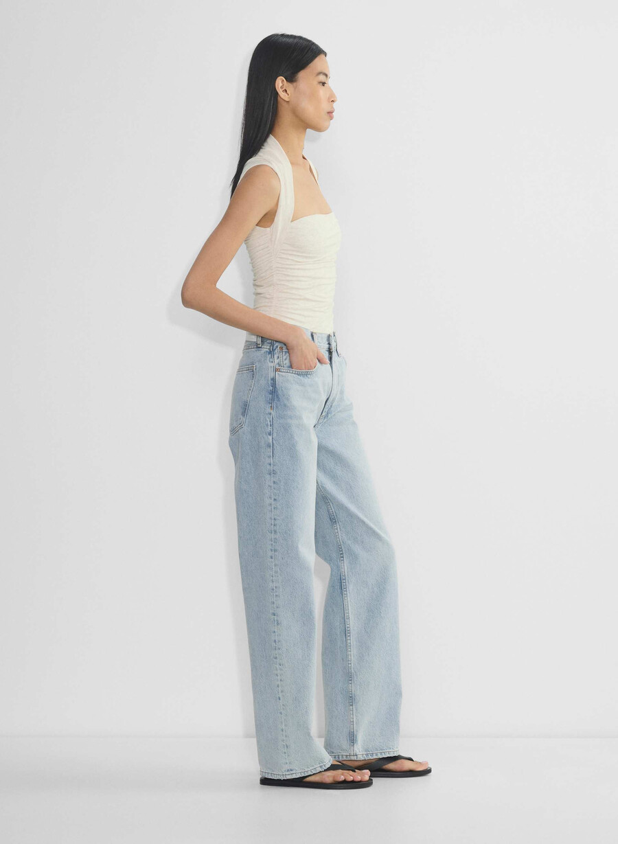 casual contour flourish top heather light oatmea
