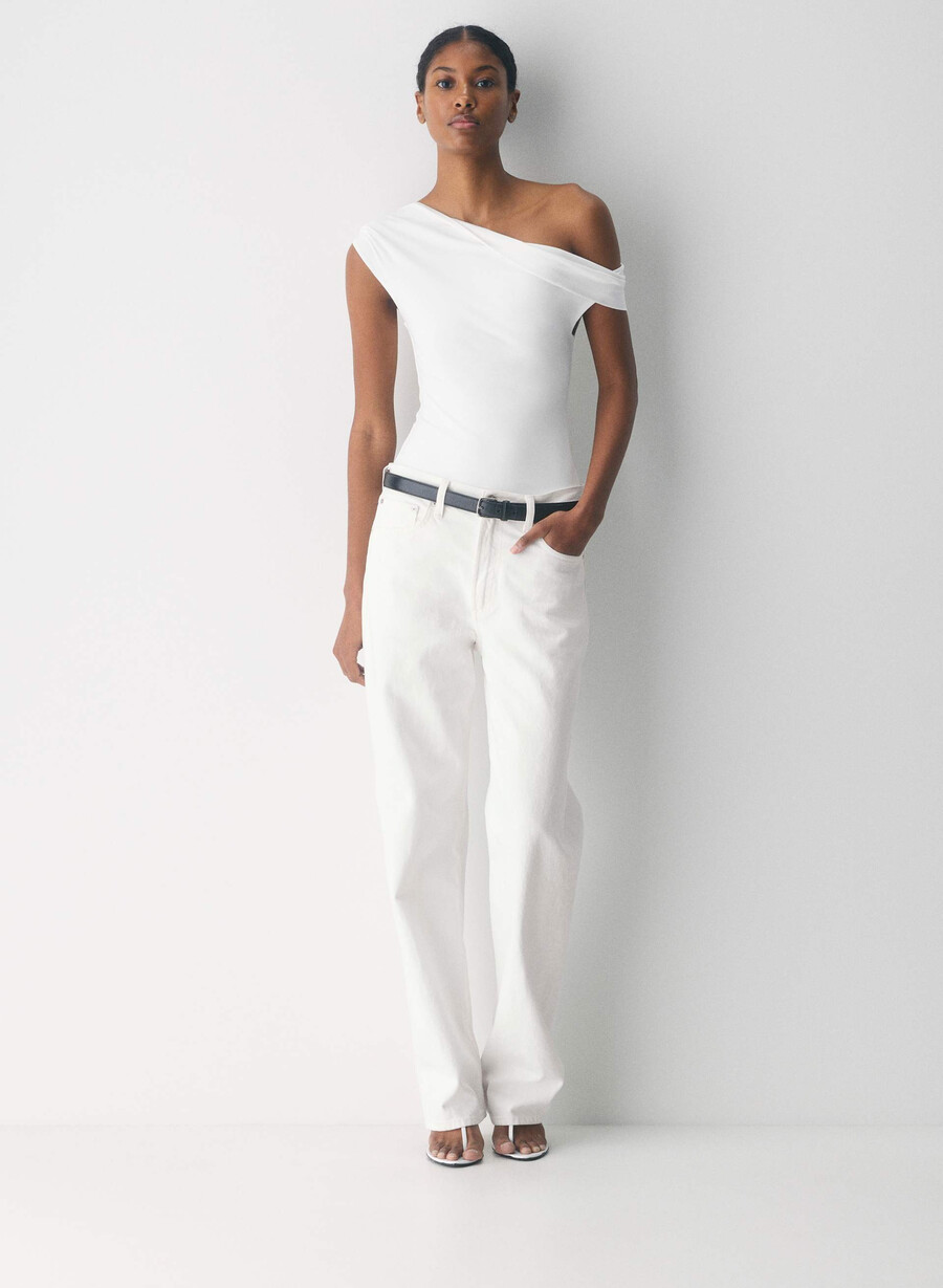 casual contour ravish top white