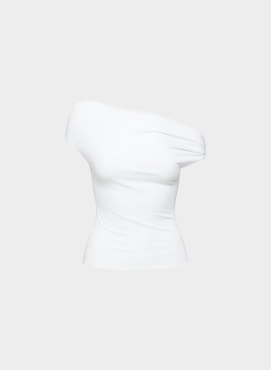 casual contour ravish top white
