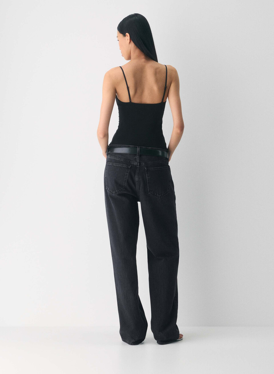casual contour presence cami tank black